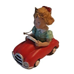 Kurt Adler Little Girl In Red Car Christmas Ornament